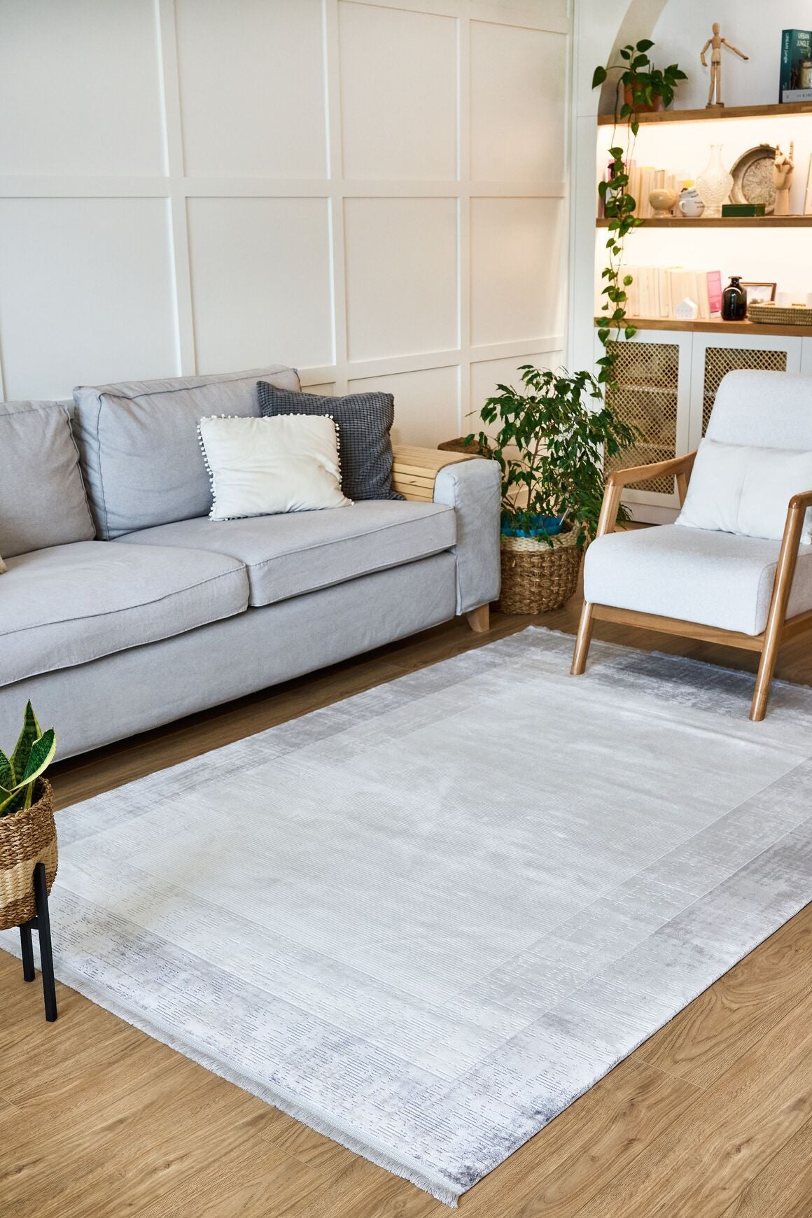 Caliente 4931 Gri - Viskon Dokuma Halı | Şık Modern Halı Modeli